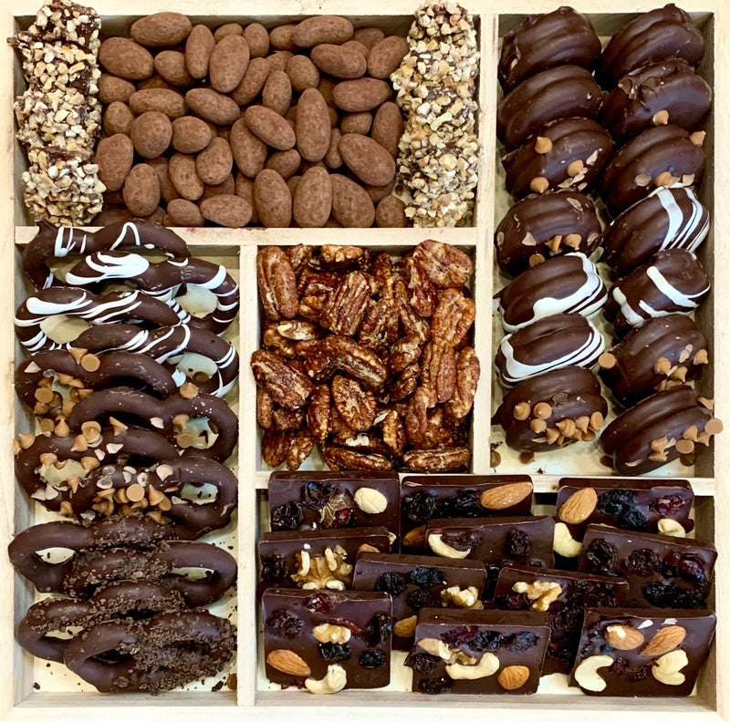 Kosher Chocolate and nuts Wood Tray- Large